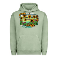 Pigment Oil Green North Dakota State Map Urban Hoodie - RanaPortraitStore