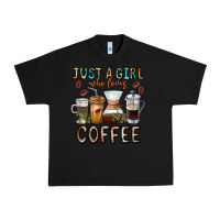 Black Just A Girl Who Loves Coffee Urban Heavy Tee - CowhideDigitalArt