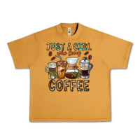 Peanut Butter Just A Girl Who Loves Coffee Urban Heavy Tee - CowhideDigitalArt