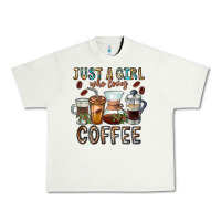 Pistachio Just A Girl Who Loves Coffee Urban Heavy Tee - CowhideDigitalArt