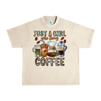 Sandshell Just A Girl Who Loves Coffee Urban Heavy Tee - CowhideDigitalArt