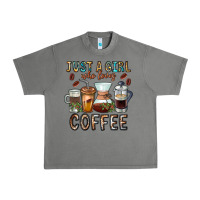 Tornado Just A Girl Who Loves Coffee Urban Heavy Tee - CowhideDigitalArt