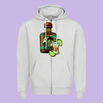 Tequila Bottle Zipper Hoodie Designed By Jasminsmagicworld
