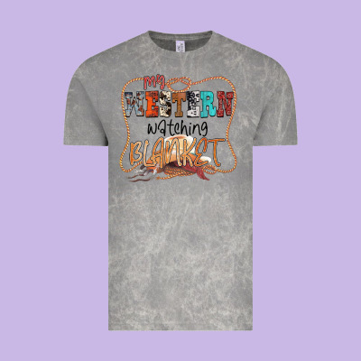 My Western Watching Blanket Vintage Tee Designed By Cowhidedigitalart