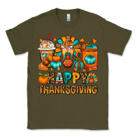 Army Green Happy Thanksgiving Coffee Cups Classic Tee - FaDigitalArtStudio