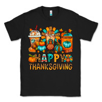 Black Happy Thanksgiving Coffee Cups Classic Tee - FaDigitalArtStudio