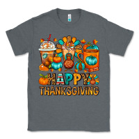 Charcoal Heather Happy Thanksgiving Coffee Cups Classic Tee - FaDigitalArtStudio