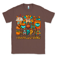 Chestnut Happy Thanksgiving Coffee Cups Classic Tee - FaDigitalArtStudio