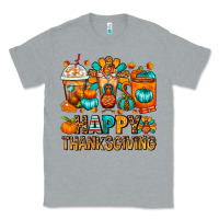 Heather Grey Happy Thanksgiving Coffee Cups Classic Tee - FaDigitalArtStudio