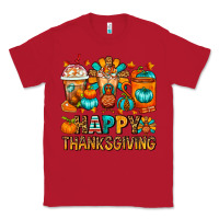 Red Happy Thanksgiving Coffee Cups Classic Tee - FaDigitalArtStudio