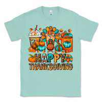 Seafoam Happy Thanksgiving Coffee Cups Classic Tee - FaDigitalArtStudio