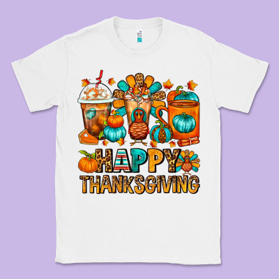 Happy Thanksgiving Coffee Cups Classic Tee Designed By Fadigitalartstudio