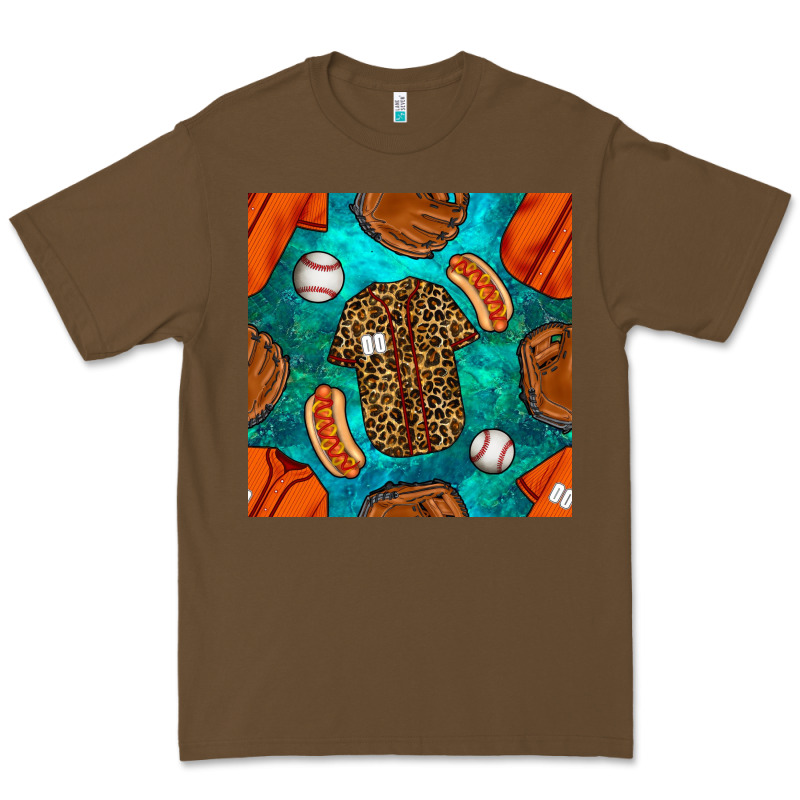 Baseball Leopard Uniform And Hotdog With Gemstone Seamless Pattern Premium Tee by BundleAndBundleShop | Teevron