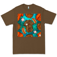 Cacao baseball leopard uniform and hotdog with gemstone seamless pattern Premium Tee - BundleAndBundleShop