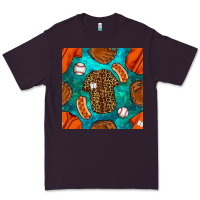 Plum baseball leopard uniform and hotdog with gemstone seamless pattern Premium Tee - BundleAndBundleShop