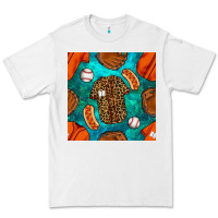 White baseball leopard uniform and hotdog with gemstone seamless pattern Premium Tee - BundleAndBundleShop