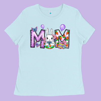 Easter Day Mom Ladies Tee Designed By Cowhidedigitalart