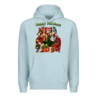 Blue Mist happy holidays gnomes truck Premium Hoodie - BarkalooDesign