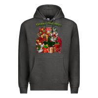 Charcoal Heather happy holidays gnomes truck Premium Hoodie - BarkalooDesign