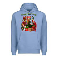 Colony Blue happy holidays gnomes truck Premium Hoodie - BarkalooDesign