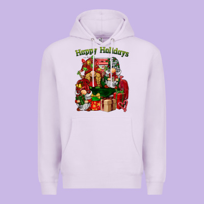 Happy Holidays Gnomes Truck Premium Hoodie Designed By Barkaloodesign
