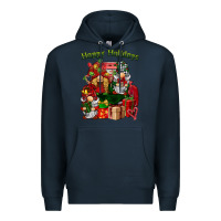 Navy happy holidays gnomes truck Premium Hoodie - BarkalooDesign