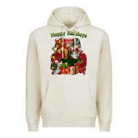 Oatmeal Heather happy holidays gnomes truck Premium Hoodie - BarkalooDesign