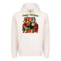 Pale Pink happy holidays gnomes truck Premium Hoodie - BarkalooDesign