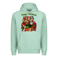 Seafoam happy holidays gnomes truck Premium Hoodie - BarkalooDesign