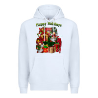 White happy holidays gnomes truck Premium Hoodie - BarkalooDesign