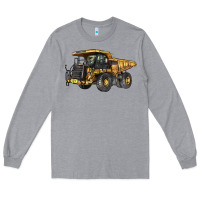 Heather Grey Mining Truck Long Sleeve Tee - LillyAllenDesigns