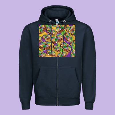 Mardi Gras King Cake Zipper Hoodie Designed By Ranaportraitstore