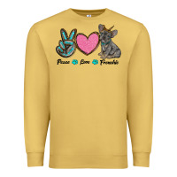 Antique Gold peace love frenchie Premium Sweatshirt - RanaPortraitStore