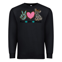 Black peace love frenchie Premium Sweatshirt - RanaPortraitStore
