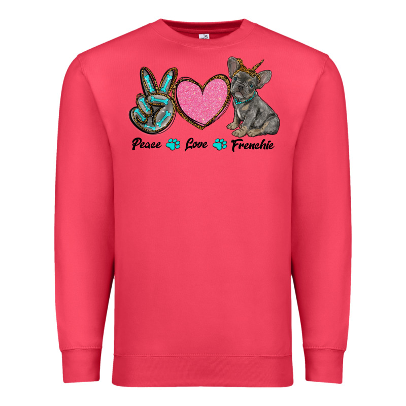 Peace Love Frenchie Premium Sweatshirt by RanaPortraitStore | Teevron