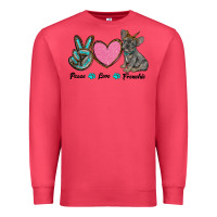 Cardinal peace love frenchie Premium Sweatshirt - RanaPortraitStore