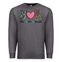 Charcoal Heather peace love frenchie Premium Sweatshirt - RanaPortraitStore