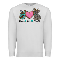 Dove Grey peace love frenchie Premium Sweatshirt - RanaPortraitStore
