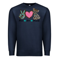 Navy peace love frenchie Premium Sweatshirt - RanaPortraitStore