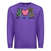 Purple peace love frenchie Premium Sweatshirt - RanaPortraitStore