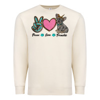Sandshell peace love frenchie Premium Sweatshirt - RanaPortraitStore