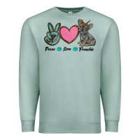Seafoam peace love frenchie Premium Sweatshirt - RanaPortraitStore