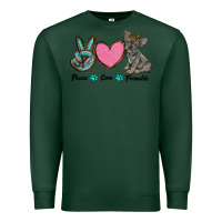 Sports Green peace love frenchie Premium Sweatshirt - RanaPortraitStore