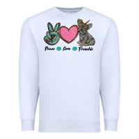 White peace love frenchie Premium Sweatshirt - RanaPortraitStore