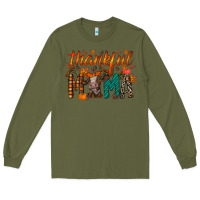 Army Green thankful mama cow Long Sleeve Tee - RacoonDesign
