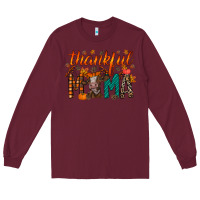 Burgundy thankful mama cow Long Sleeve Tee - RacoonDesign