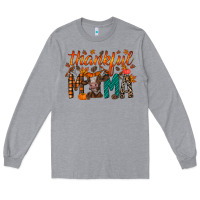 Heather Grey thankful mama cow Long Sleeve Tee - RacoonDesign