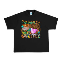 Black Life Begins After Coffee Urban Heavy Tee - CowhideDigitalArt