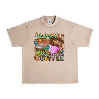French Oak Life Begins After Coffee Urban Heavy Tee - CowhideDigitalArt