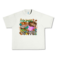 Pistachio Life Begins After Coffee Urban Heavy Tee - CowhideDigitalArt